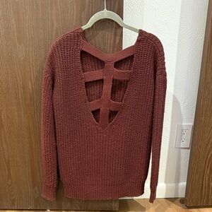 Sparkle & Fade Sweater with Criss-Cross Cutout on back